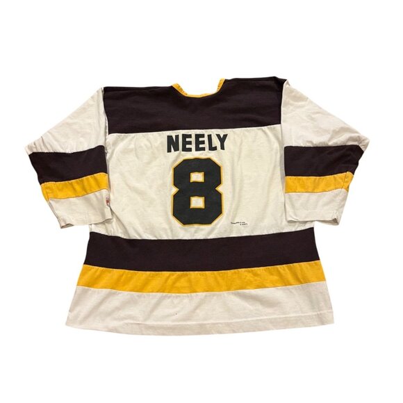 Vintage 90s Nutmeg Mills Boston Bruins Cam Neely #8 NHL Long Sleeve Shirt Large - Picture 2 of 9